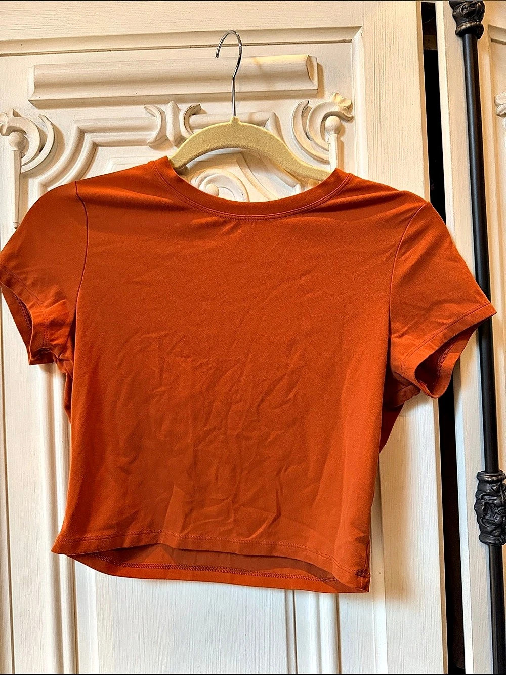 CRZ YOGA Burnt Orange Cropped Athletic Top